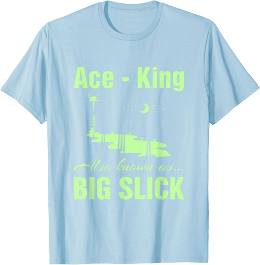 Big Slick. Ace King. Hand Nicknames. Poker Player Gifts. T-Shirt - T-Shirt | Light Blue