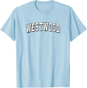 Westwood California Vintage Athletic Sports B&W Print T-Shirt - T-Shirt | Light Blue
