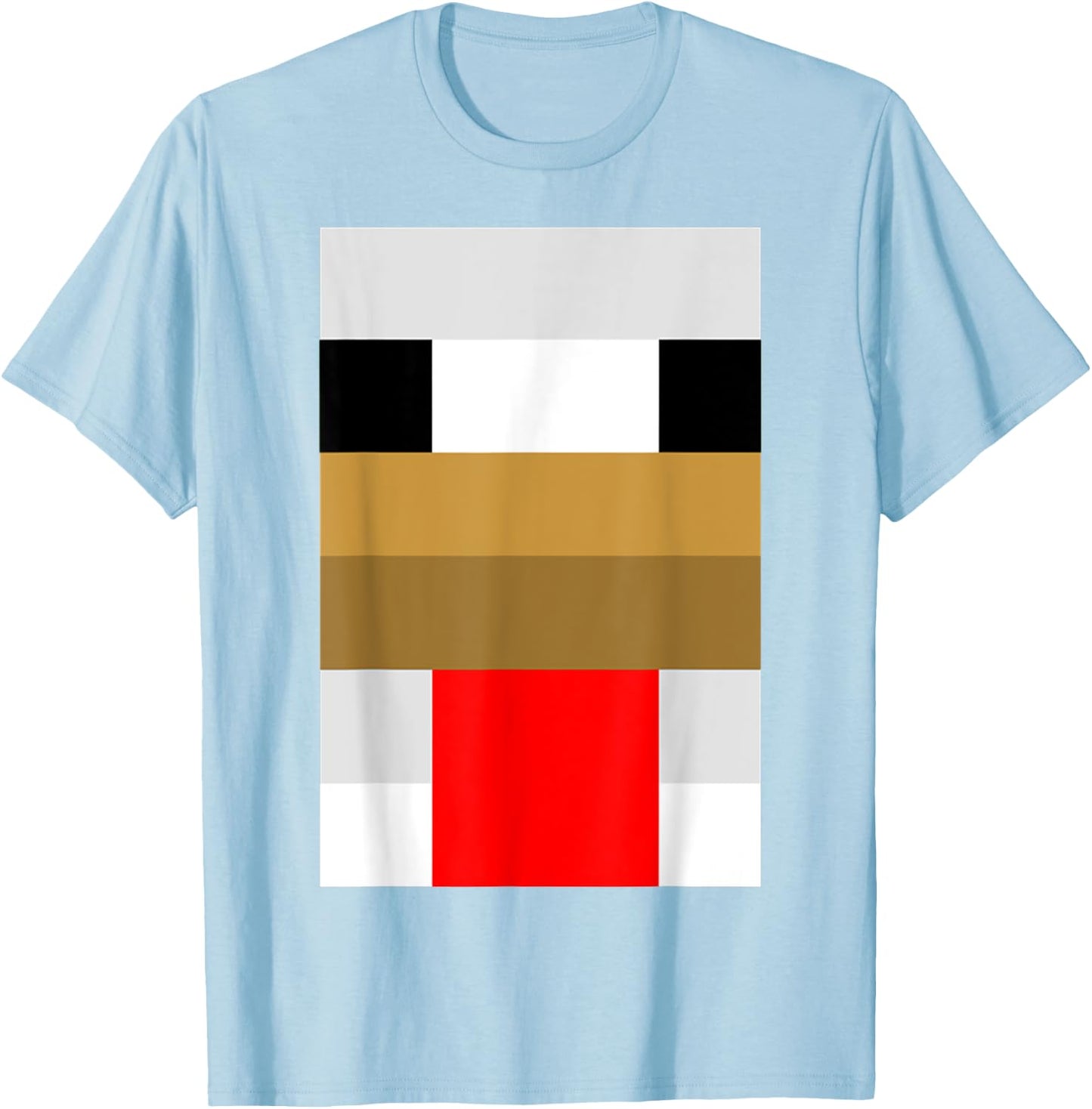 Funny Easy Halloween Costume White Chicken Pixel T-Shirt - T-Shirt | Light Blue