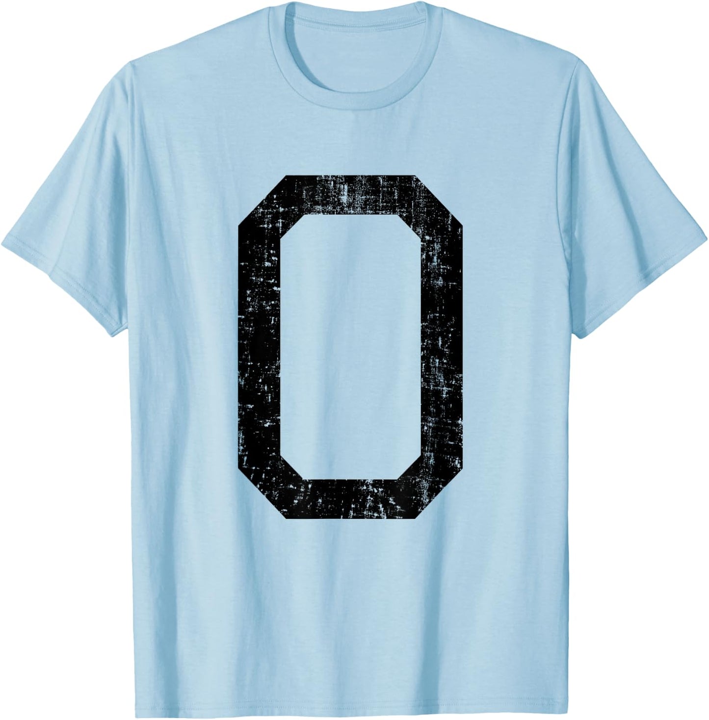 Letter O Capital Alphabet Initial School College Varsity T-Shirt - T-Shirt | Light Blue