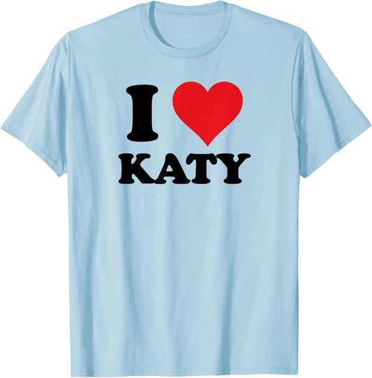 I Heart Katy First Name I Love Personalized Stuff T-Shirt - T-Shirt | Light Blue