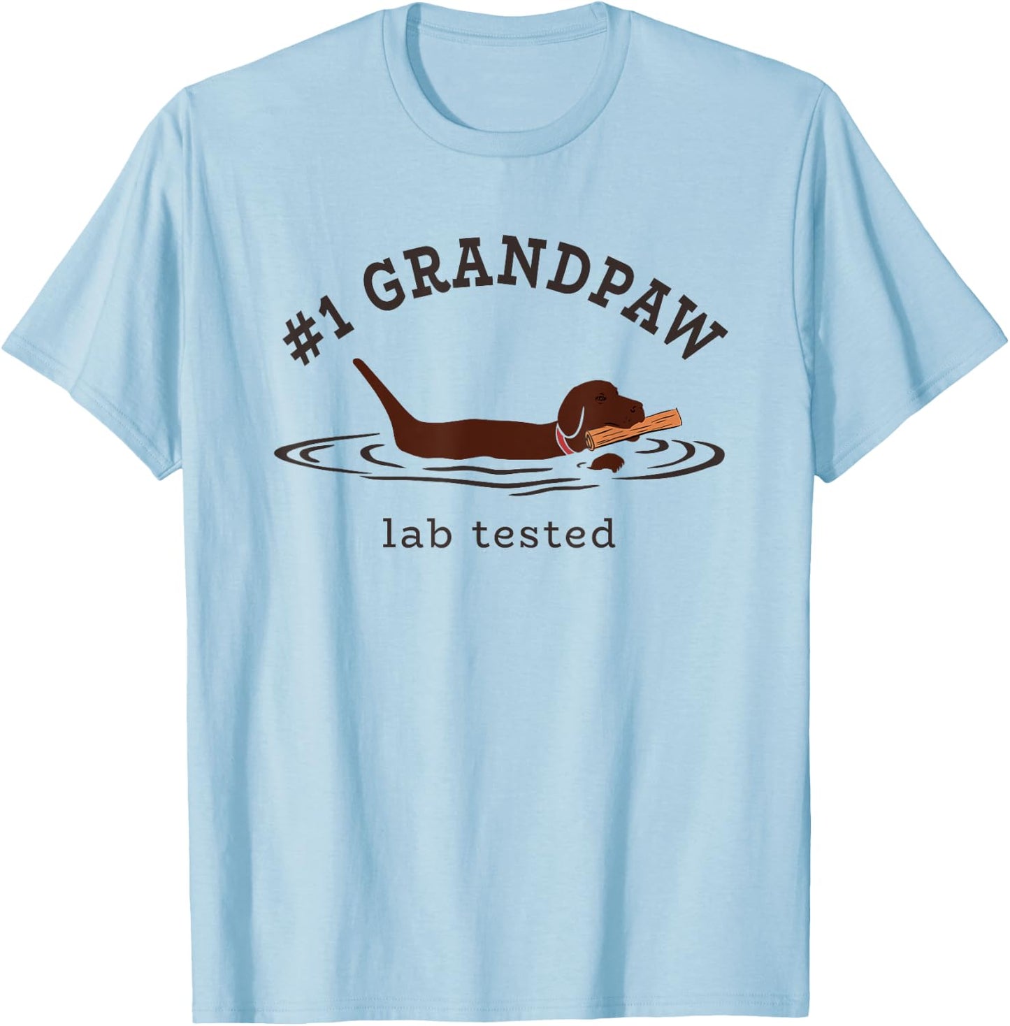 Lab Dad Chocolate Labrador Retriever Dog #1 Grandpaw Men T-Shirt - T-Shirt | Light Blue