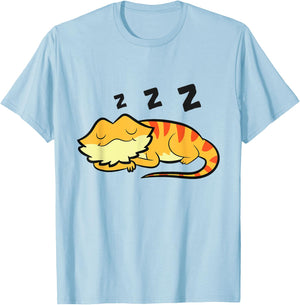Bearded Dragon Pajama Reptile Lizard Sleeping Bearded Dragon T-Shirt - T-Shirt | Light Blue