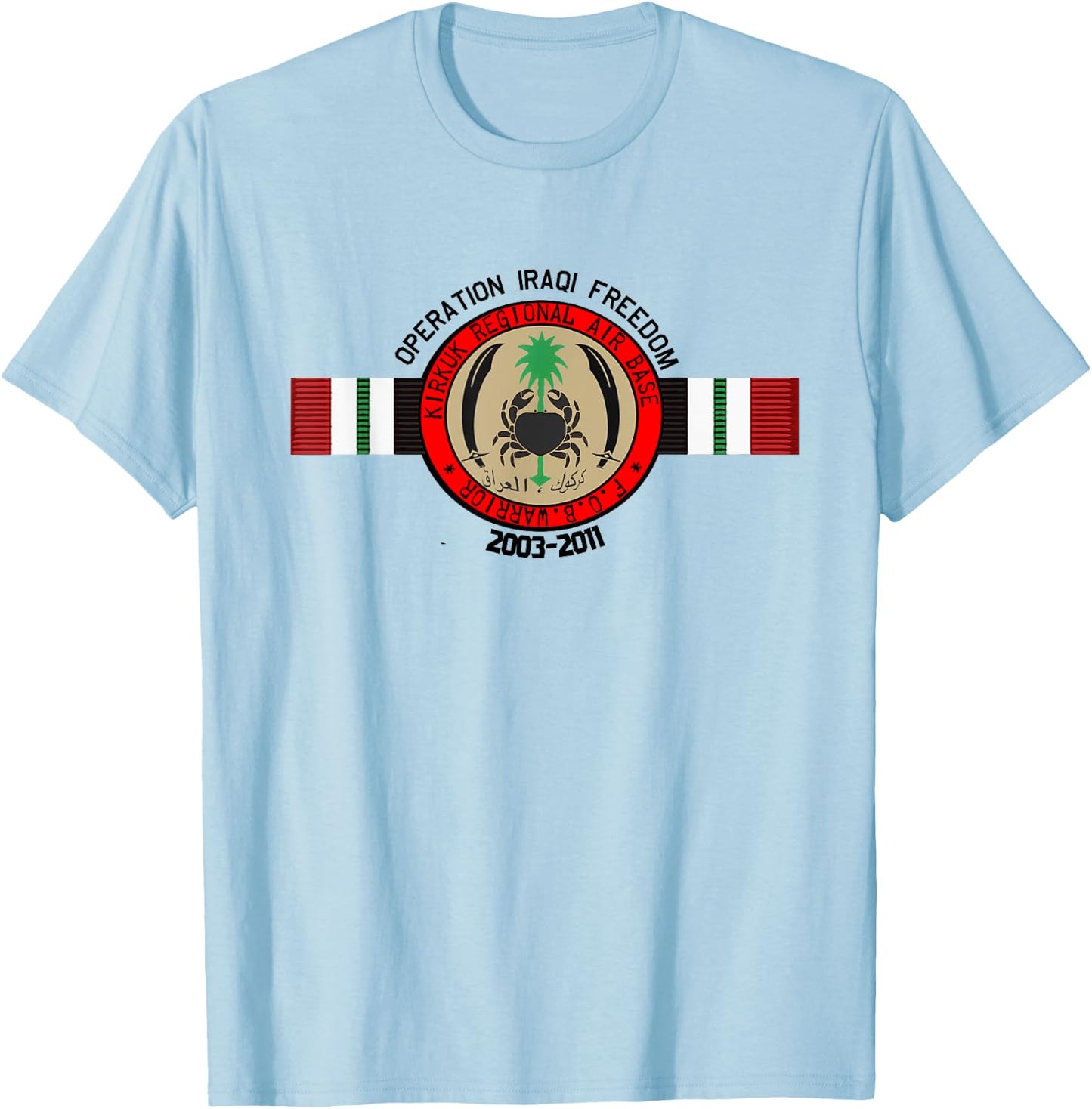 KRAB: Kirkuk Regional Airbase, Base Warrior Iraq T-Shirt - T-Shirt | Light Blue