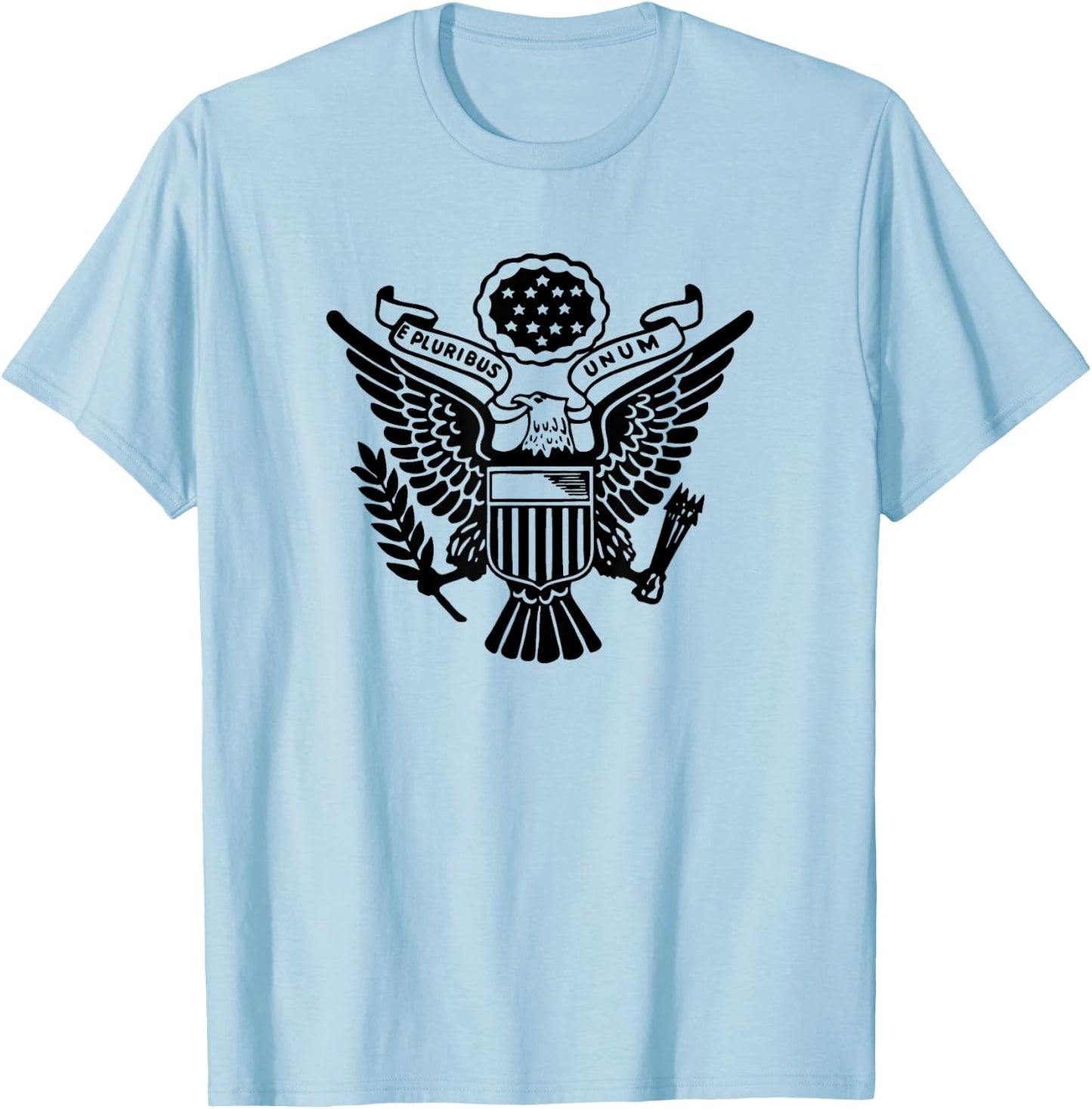 E Pluribus Unum US Eagle Crest T-Shirt - T-Shirt | Light Blue
