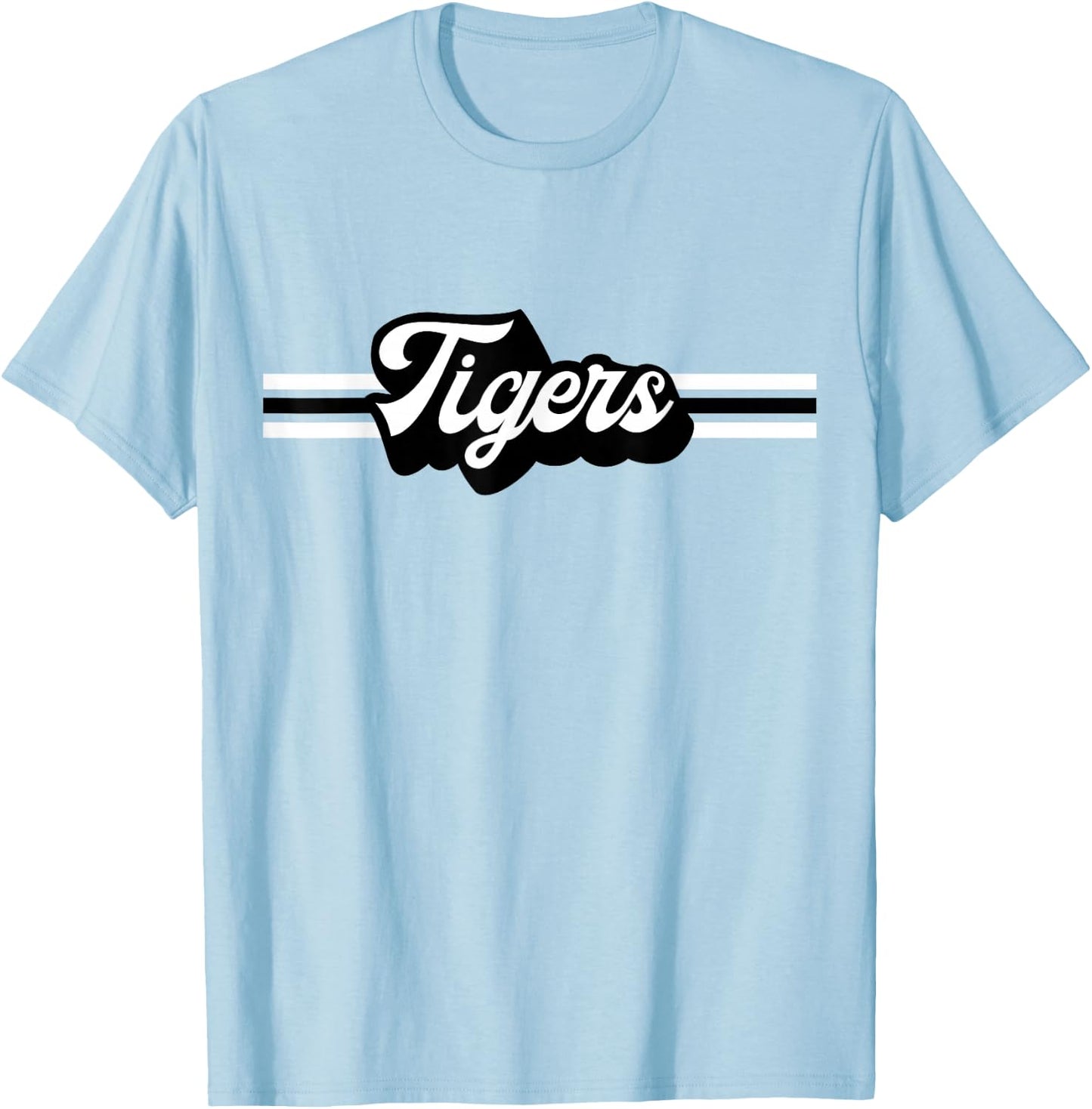 Retro Tigers Mascot, School Spirit, Tiger Sports T-Shirt - T-Shirt | Light Blue