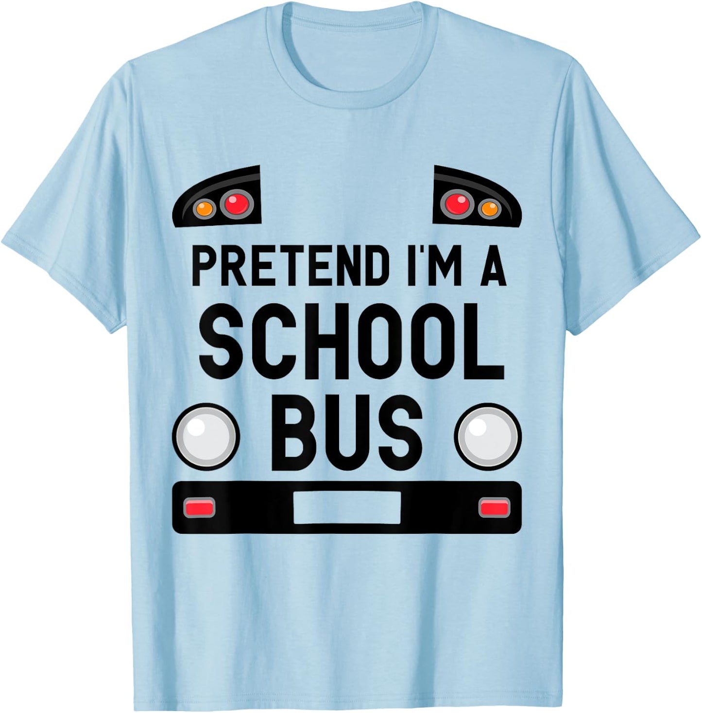 Pretend I'm a School Bus Funny Lazy Halloween Costume T-Shirt - T-Shirt | Light Blue