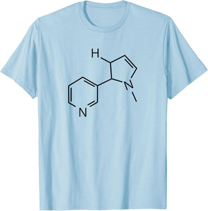 Chemical Structure Of Nicotine | Molecule Of Addiction T-Shirt - T-Shirt | Light Blue
