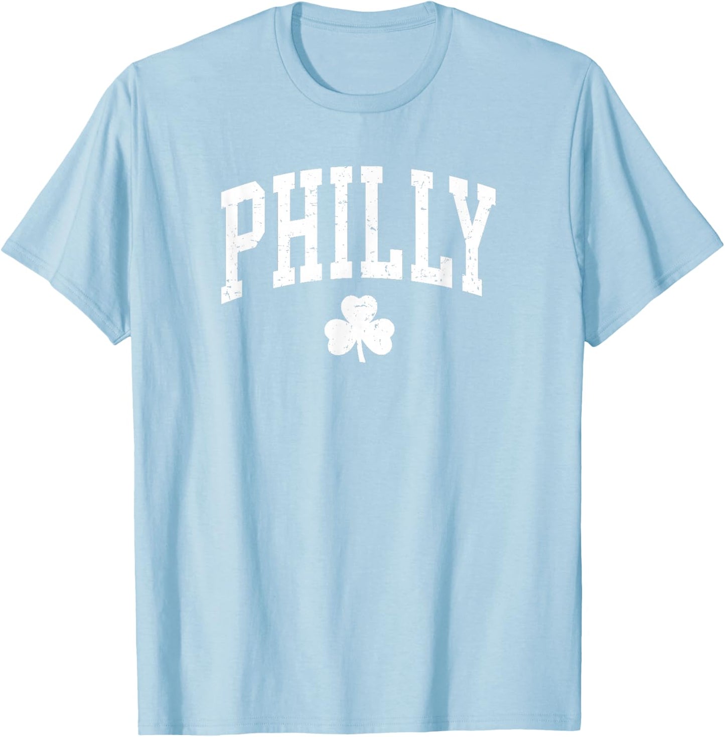 Retro Philly Philadelphia St Patricks Day Clover Boys Girls T-Shirt - T-Shirt | Light Blue