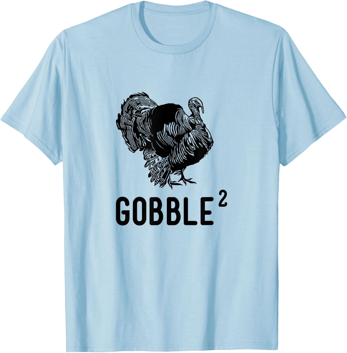 Gobble Squared Thanksgiving Turkey Funny Teacher Math Joke T-Shirt - T-Shirt | Light Blue