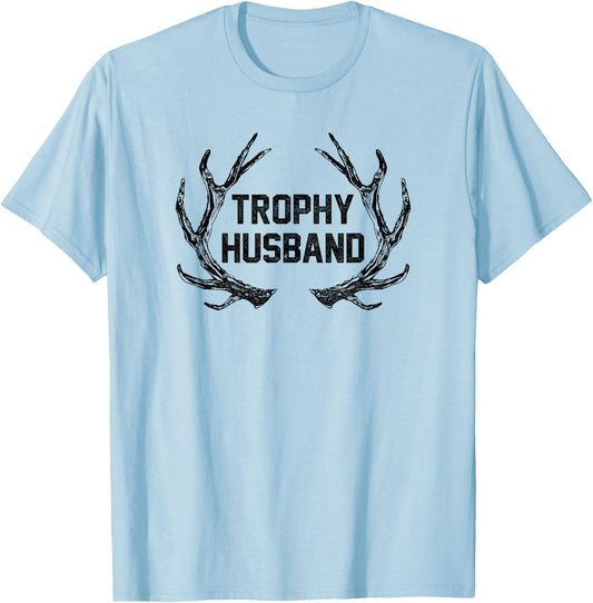 Trendy Trophy Husband Antler Logo T-Shirt - T-Shirt | Light Blue