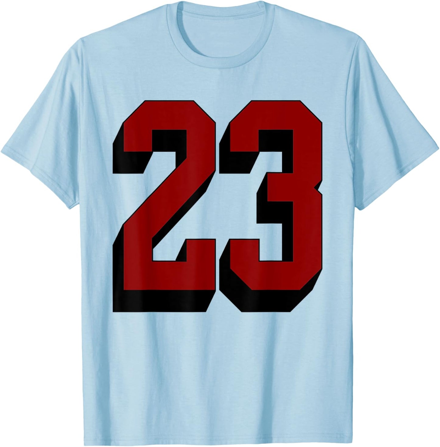#23 Number 23 Varsity Fan Sports Team White Jersey T-Shirt - T-Shirt | Light Blue