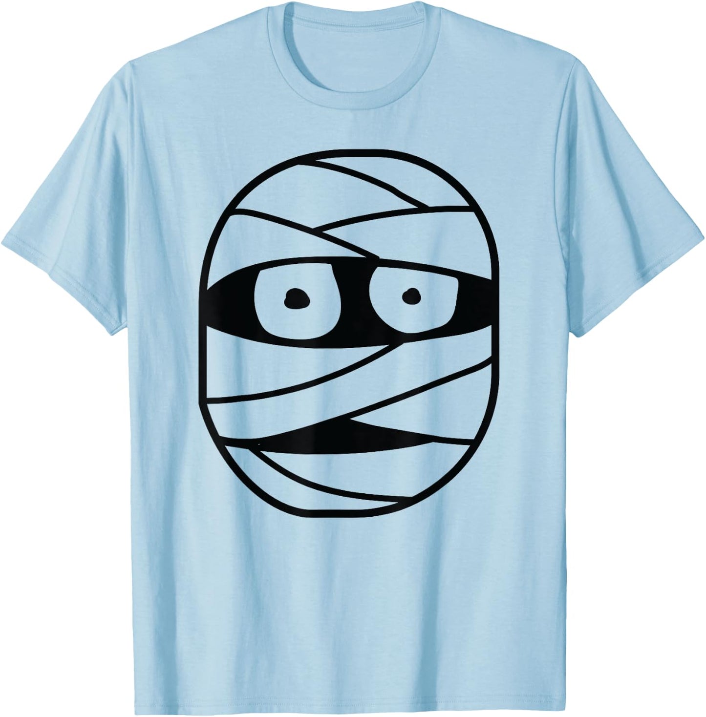 Halloween Mummy Face Costume Kids Men Women Boys Girls T-Shirt - T-Shirt | Light Blue