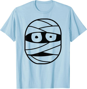 Halloween Mummy Face Costume Kids Men Women Boys Girls T-Shirt - T-Shirt | Light Blue