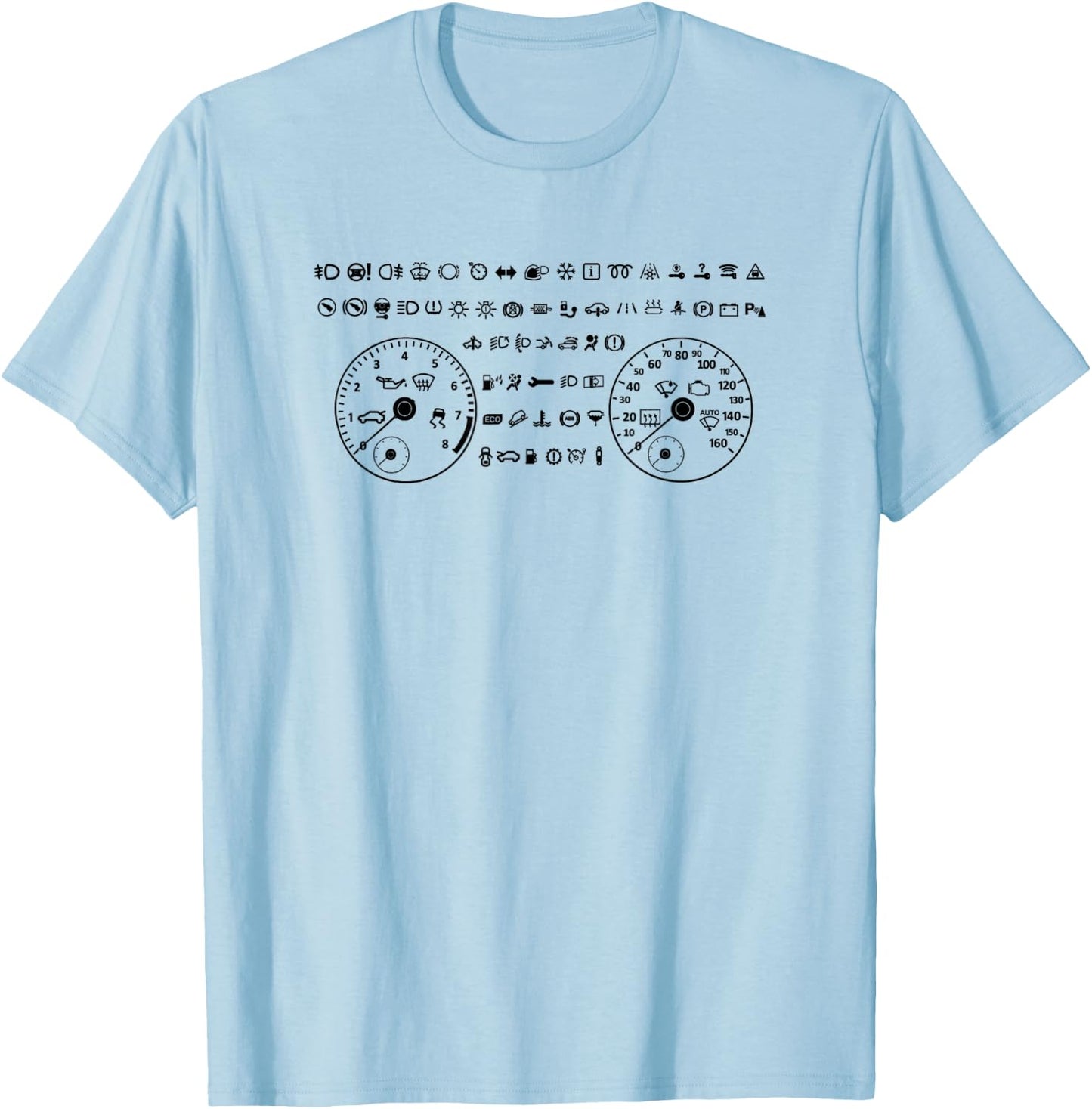 Dashboard Indicator Lights T-Shirt - T-Shirt | Light Blue