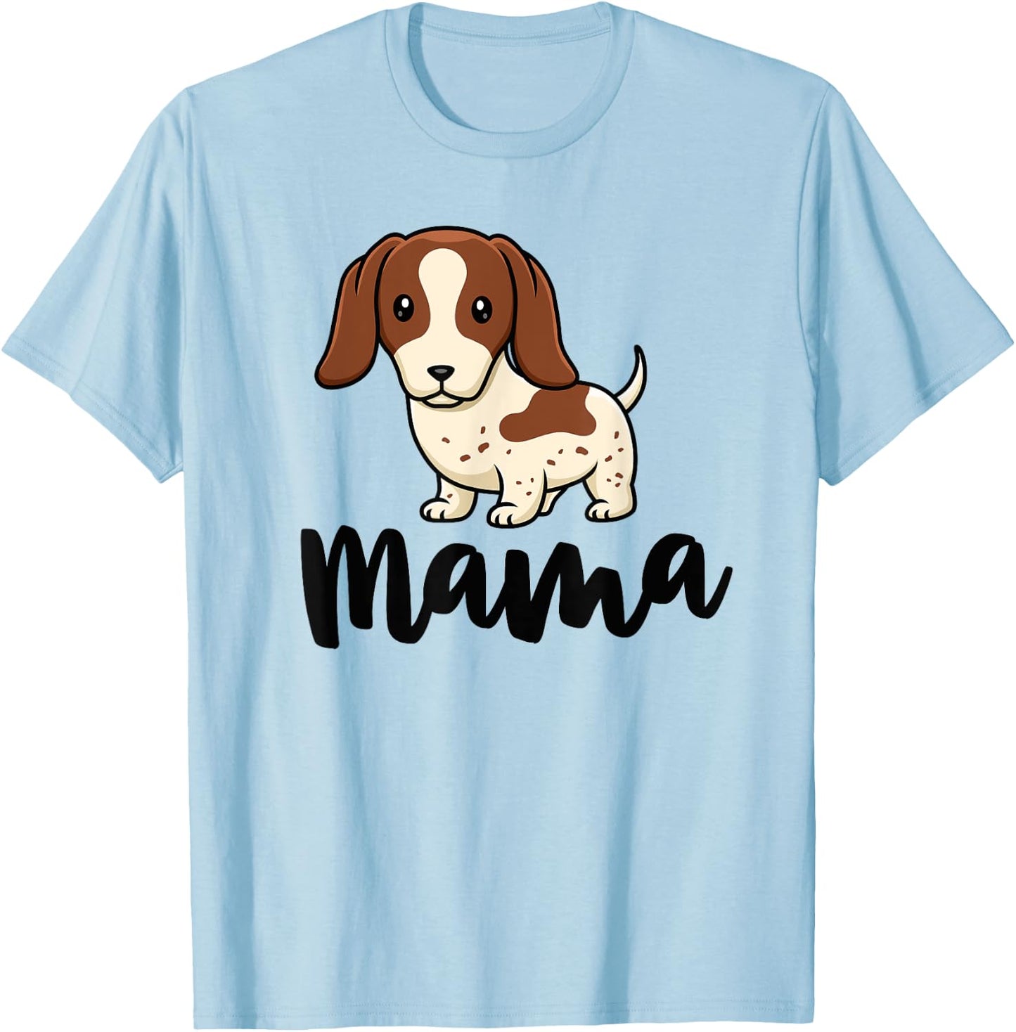 Piebald Dachshund Mama Shirt Doxie Mom Dog Lover Women Girls Kids T-Shirt - T-Shirt | Light Blue