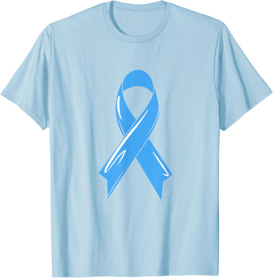 Prostate Cancer Awareness Ribbon Light Blue Fighter Chemo T-Shirt - T-Shirt | Light Blue
