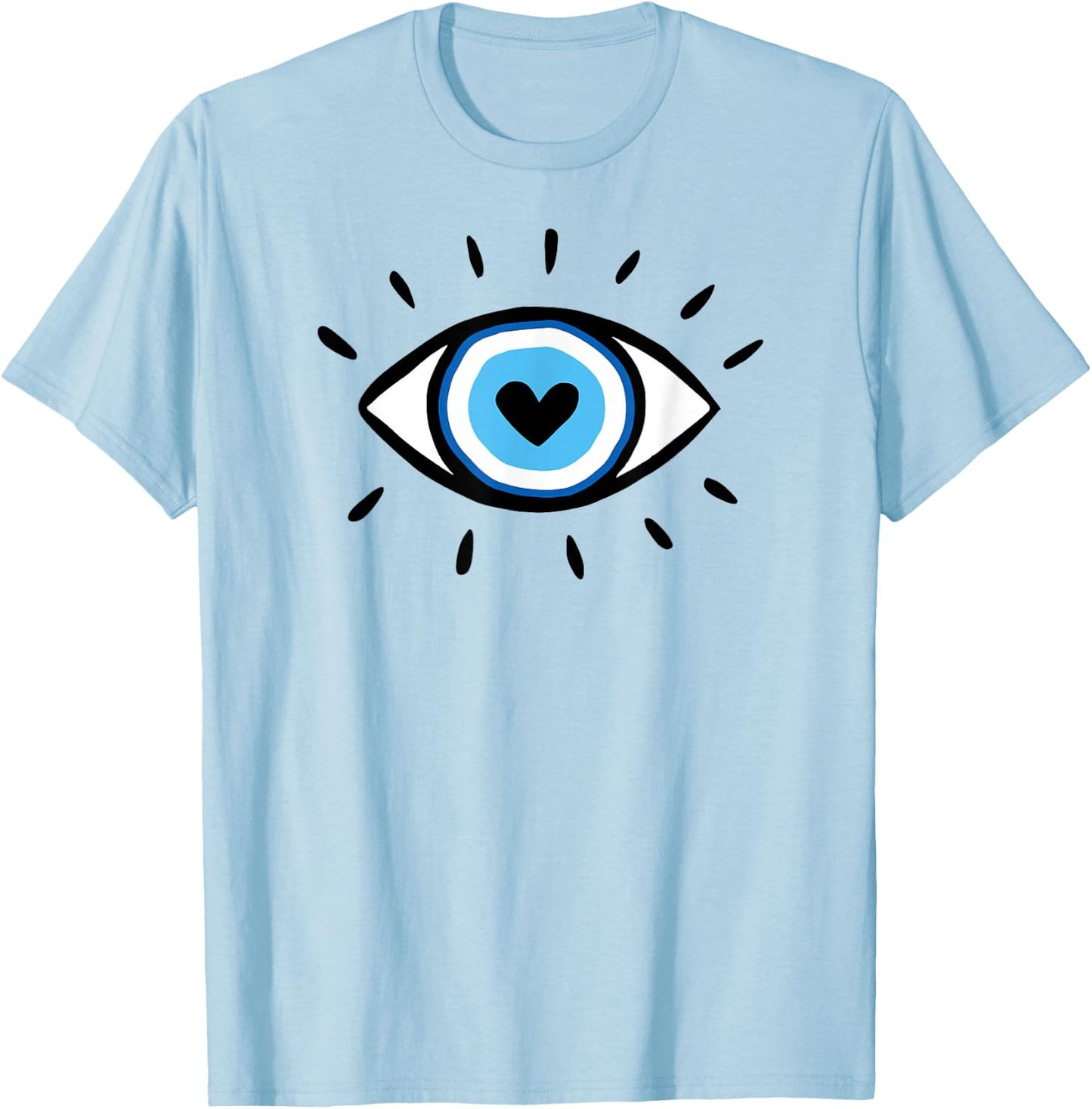Evil Eye Spiritual Aesthetic Esoteric Mystical Themed T-Shirt - T-Shirt | Light Blue