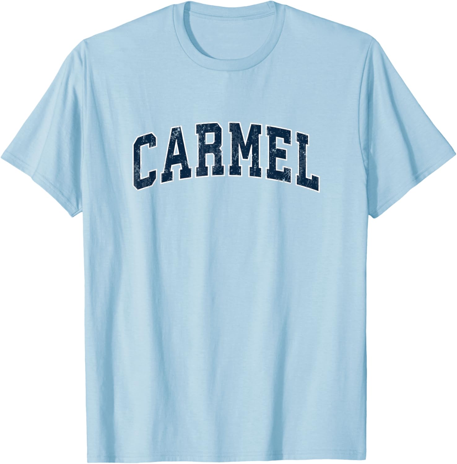 Carmel Indiana IN Vintage Sports Design Navy Design T-Shirt - T-Shirt | Light Blue