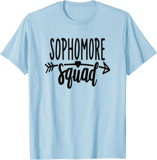Sophomore Squad Highschool Girls School Shirt 10th Grade T-Shirt - T-Shirt | Light Blue