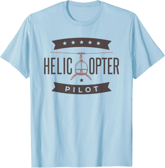 Helicopter Pilot, Helicopter Aviation Pilot T-Shirt - T-Shirt | Light Blue