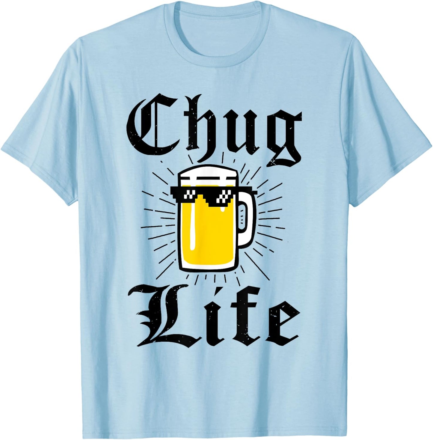 College Beer Lover Gifts: Chug Life 2 Spring Break Beer Fan T-Shirt - T-Shirt | Light Blue