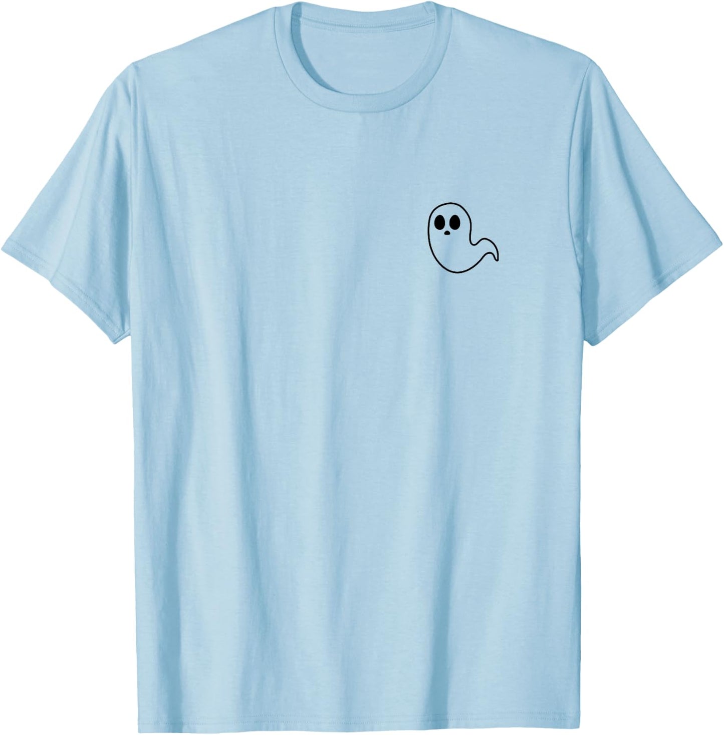 Little Ghost Subtle Halloween Fall Minimal Spooky Season T-Shirt - T-Shirt | Light Blue