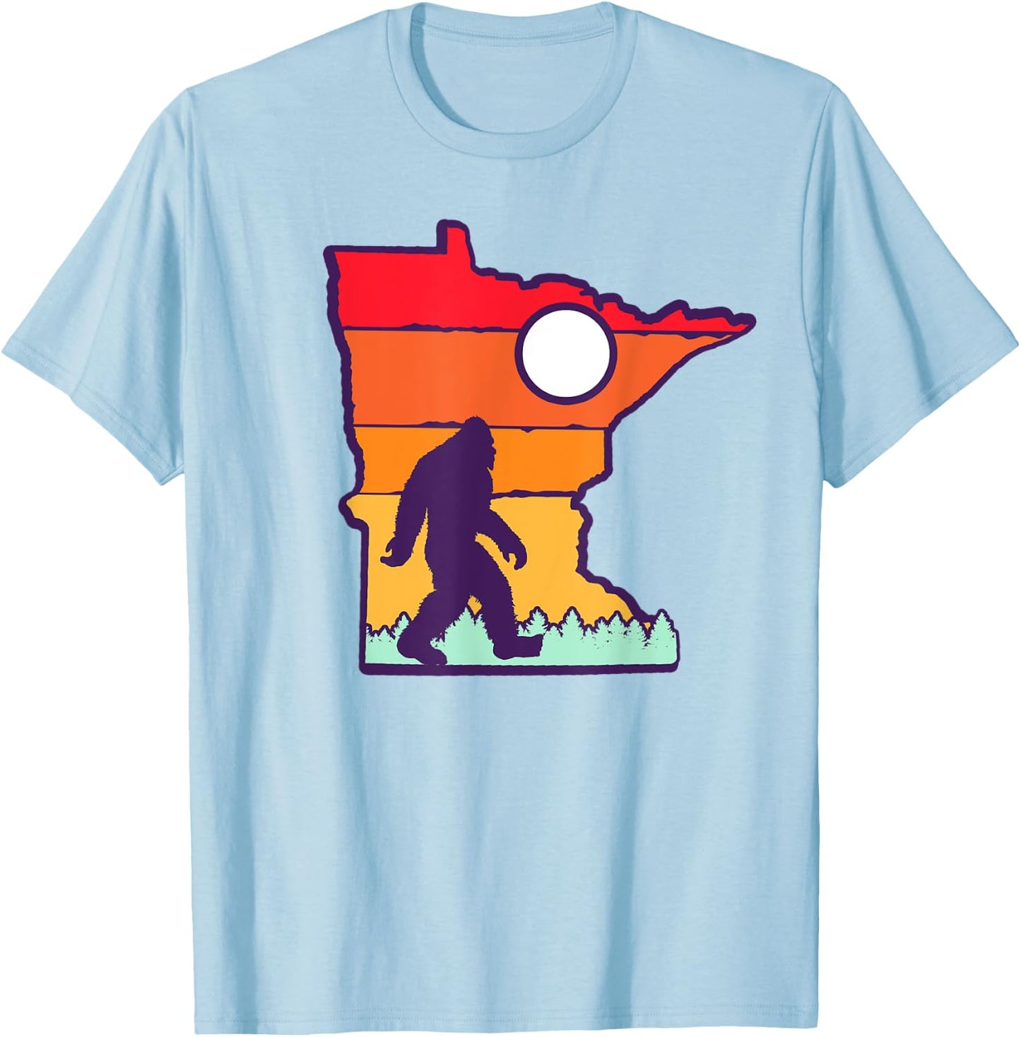 Minnesota Vintage Outdoor Bigfoot State Sasquatch Team Retro T-Shirt - T-Shirt | Light Blue