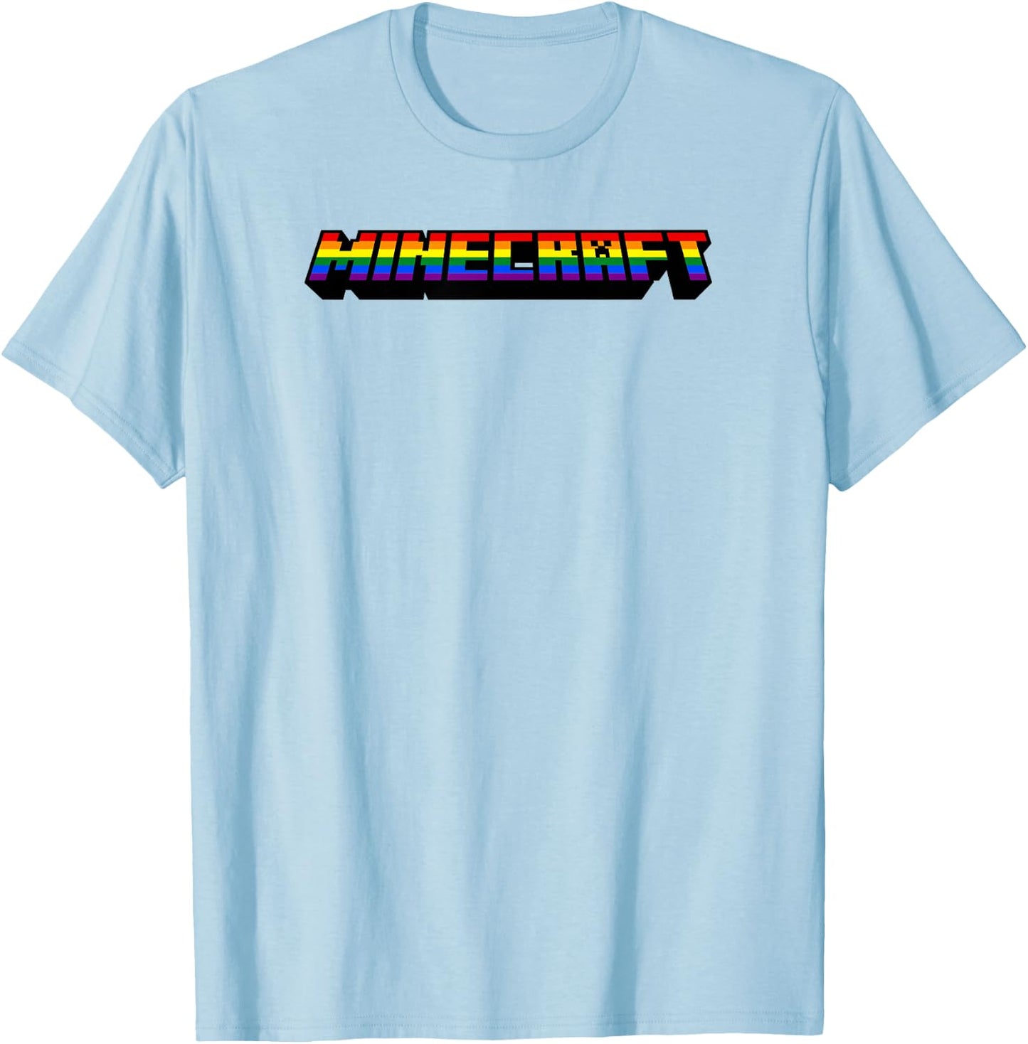 Minecraft Rainbow Logo T-Shirt - T-Shirt | Light Blue