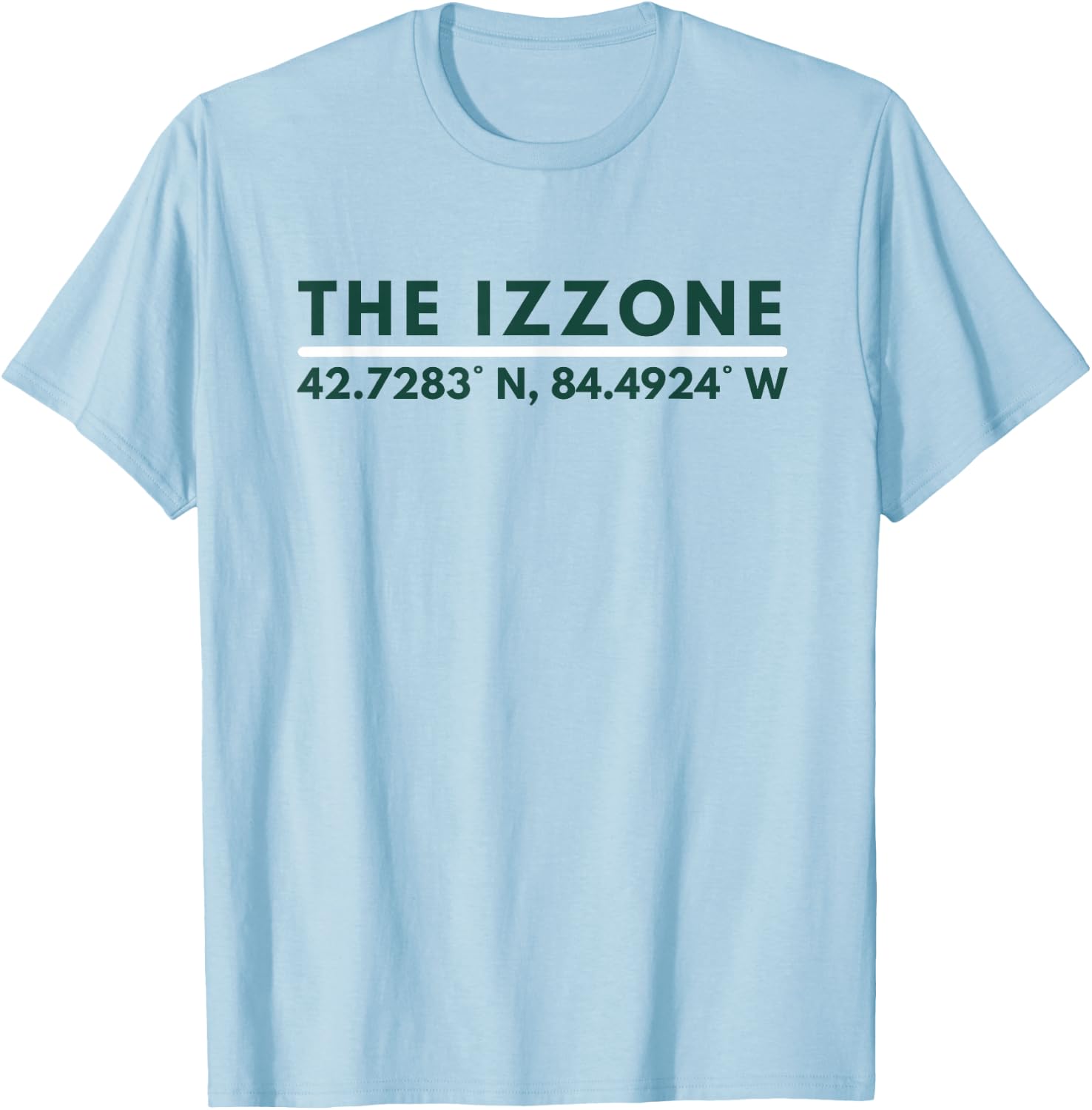 Michigan MI Athletics The Izzone Latitude Longitude T-Shirt - T-Shirt | Light Blue
