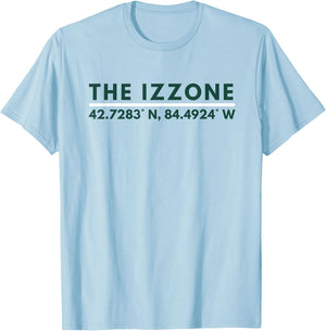 Michigan MI Athletics The Izzone Latitude Longitude T-Shirt - T-Shirt | Light Blue