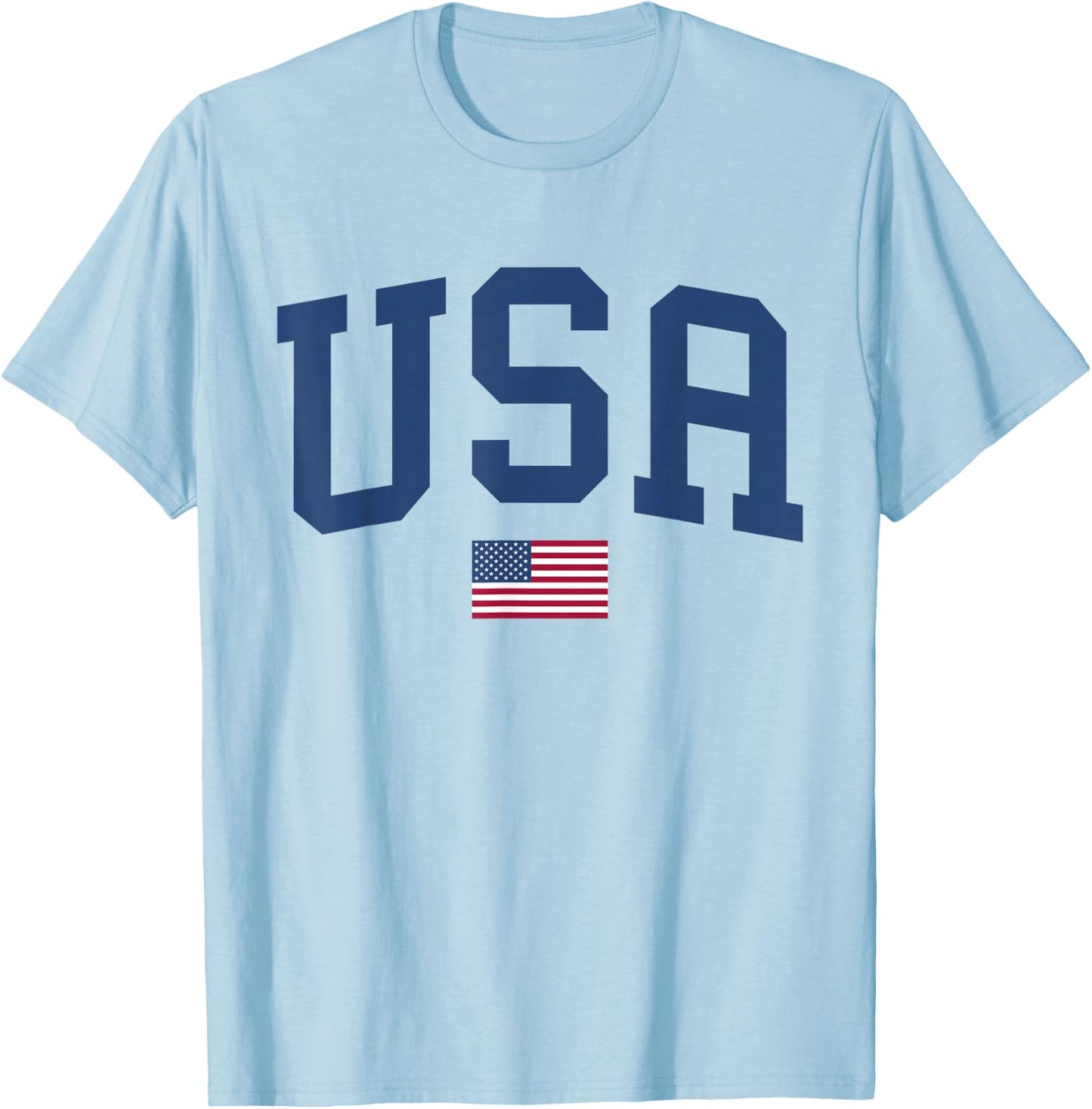 USA T Shirt Women Men Kids Patriotic American Flag July 4th T-Shirt - T-Shirt | Light Blue
