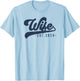 Wife Est 2024 Just Married Honeymoon Wife Wedding Couple T-Shirt - T-Shirt | Light Blue