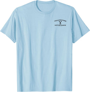 Yellowstone Dutton Ranch Black Pocket Logo T-Shirt - T-Shirt | Light Blue