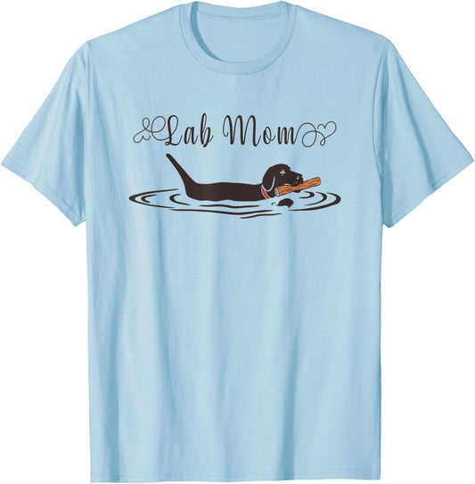 Lab Mom Black Labrador Retriever T-Shirt - T-Shirt | Light Blue