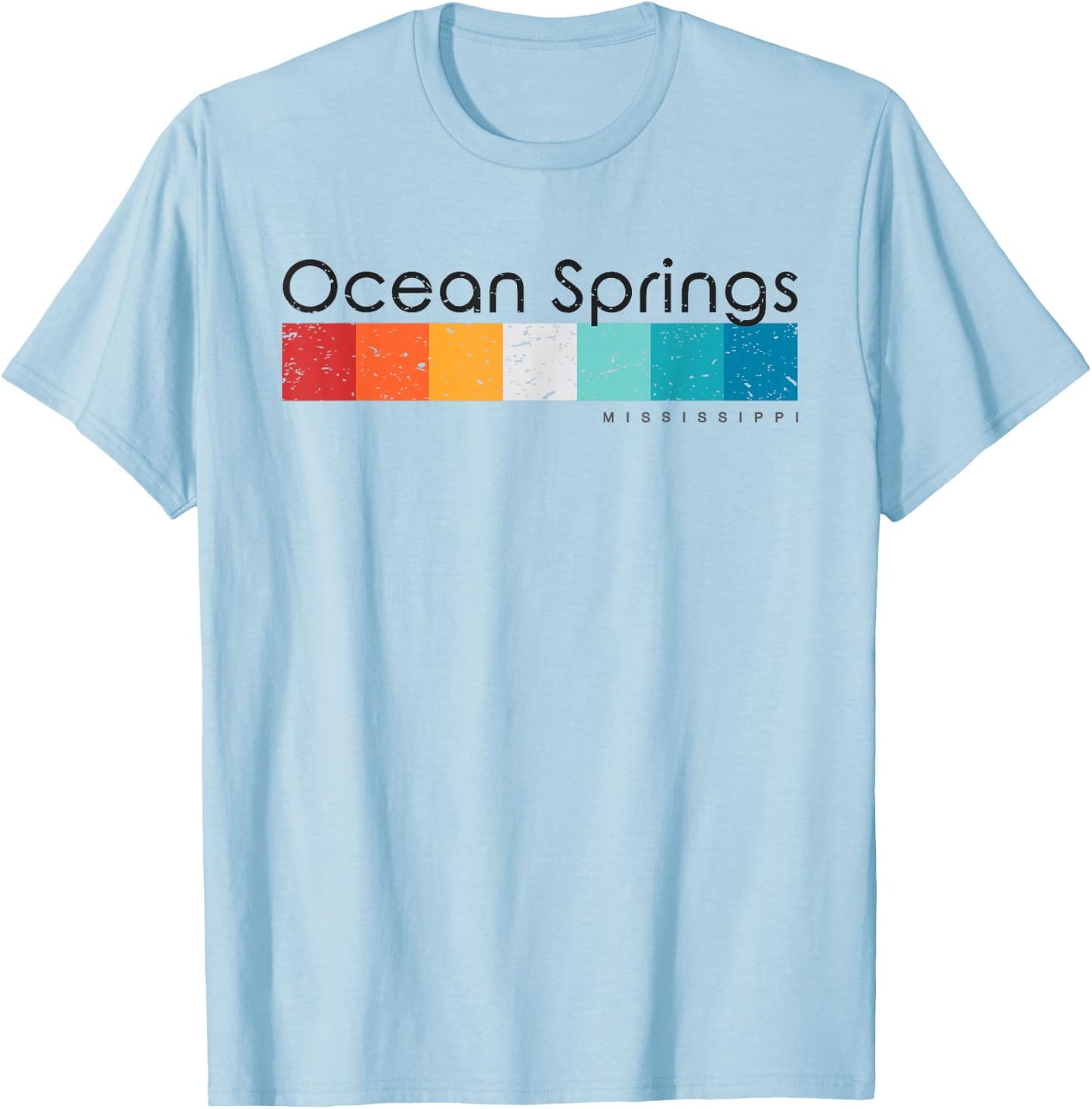 Vintage Ocean Springs Mississippi MS Retro Design T-Shirt - T-Shirt | Light Blue