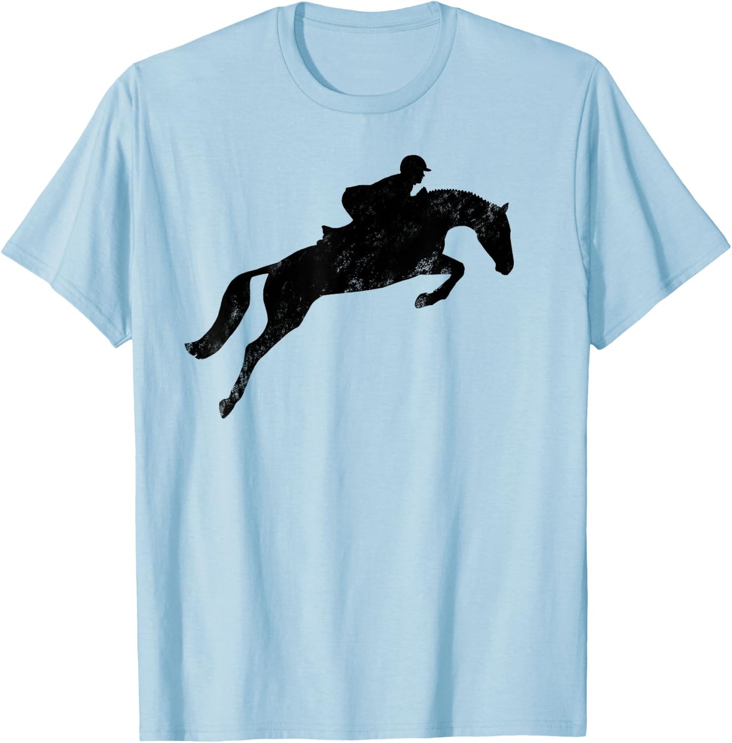 Horse Riding English Equestrian Hunter Jumper Shirt Grunge T-Shirt - T-Shirt | Light Blue