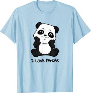 I love Pandas Shirt Sweet Panda bear Baby Panda Girl T-Shirt - T-Shirt | Light Blue
