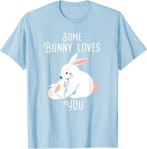 Kids Easter Some Bunny Loves you bunny rabbit shirt T-Shirt - T-Shirt | Light Blue