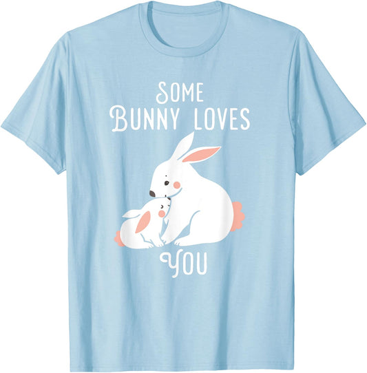 Kids Easter Some Bunny Loves you bunny rabbit shirt T-Shirt - T-Shirt | Light Blue