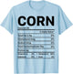 Corn Thanksgiving Nutrition Ingredients Nutritional Table T-Shirt - T-Shirt | Light Blue