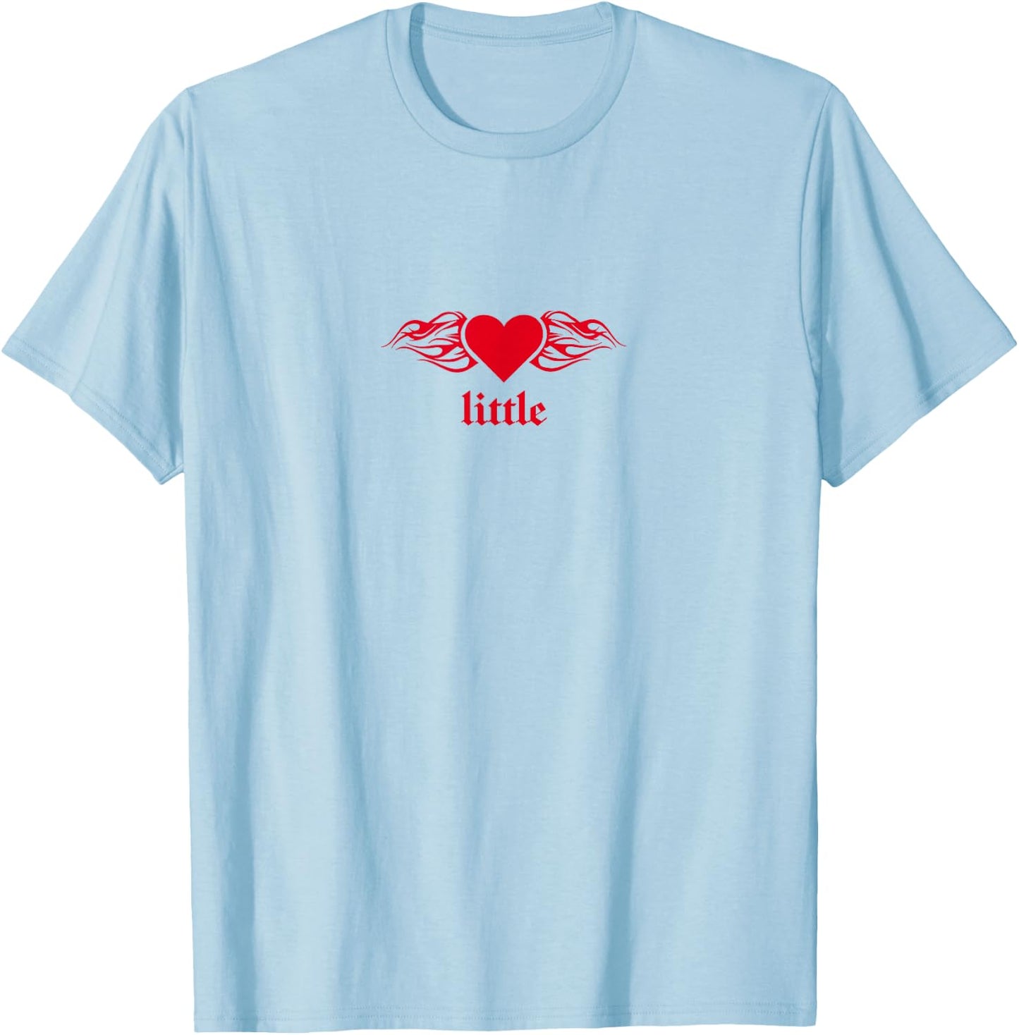 Heart Flames Big Little Sister Sorority Reveal for Little T-Shirt - T-Shirt | Light Blue