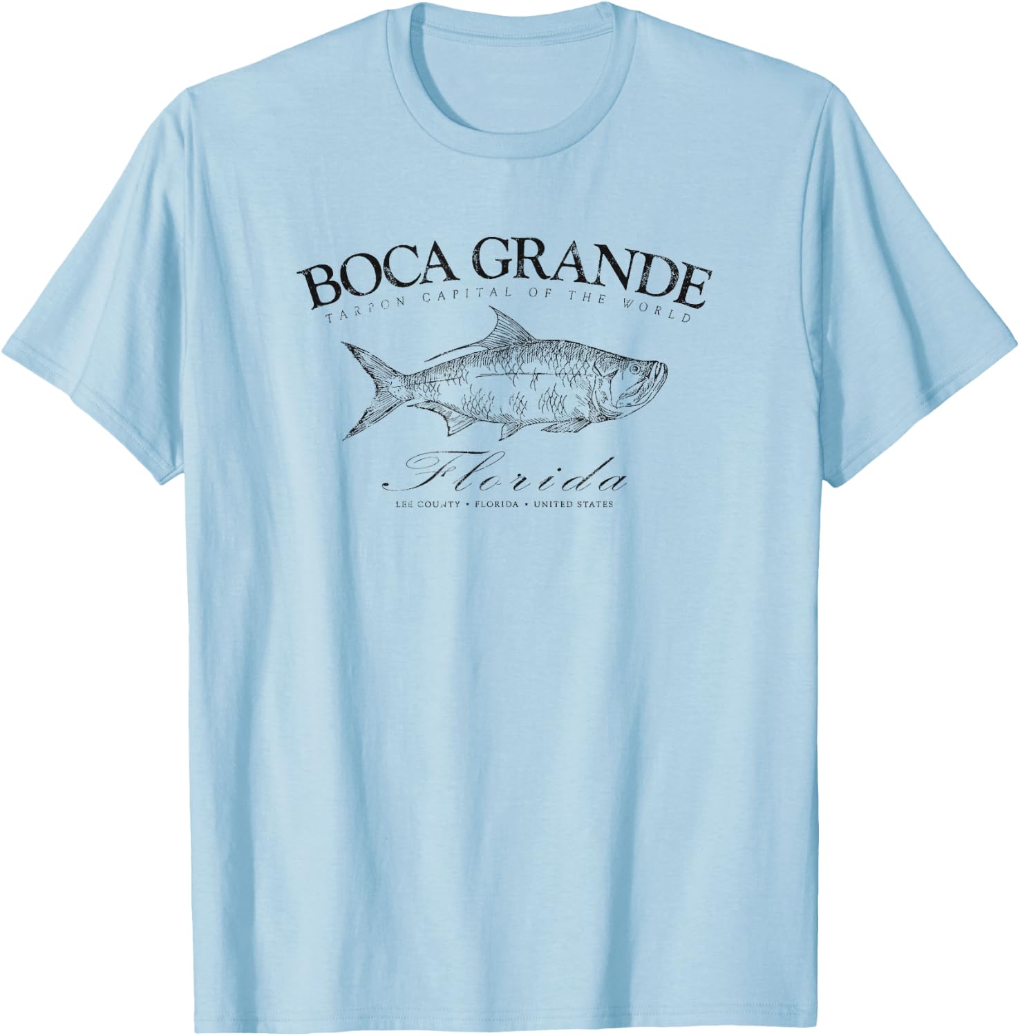 Boca Grande Tarpon Capital of the World Gasparilla T-Shirt - T-Shirt | Light Blue
