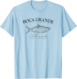 Boca Grande Tarpon Capital of the World Gasparilla T-Shirt - T-Shirt | Light Blue