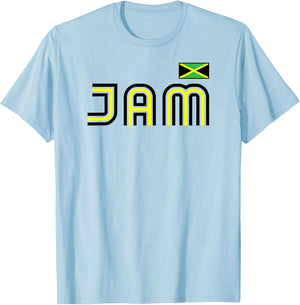 Jamaica Flag Retro International Country Jamaican Pride T-Shirt - T-Shirt | Light Blue