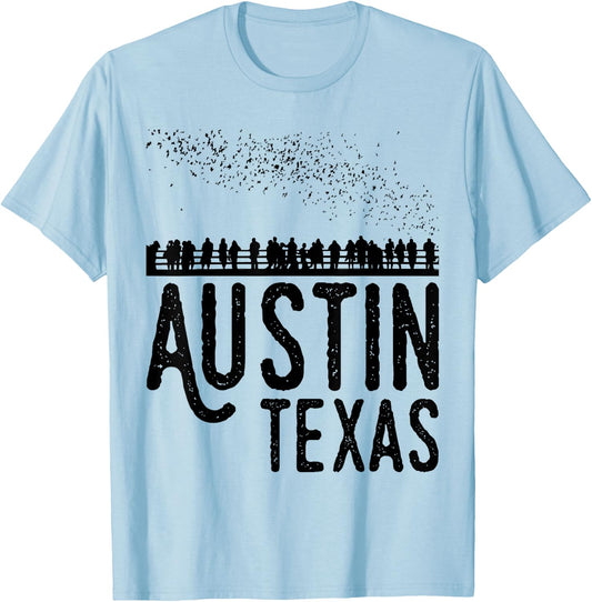 Austin Texas Bats South Congress Shirt T-Shirt - T-Shirt | Light Blue