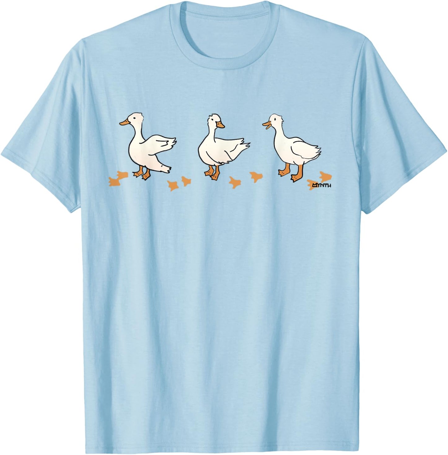 Ducks in a Row Cute Animal T-Shirt - T-Shirt | Light Blue