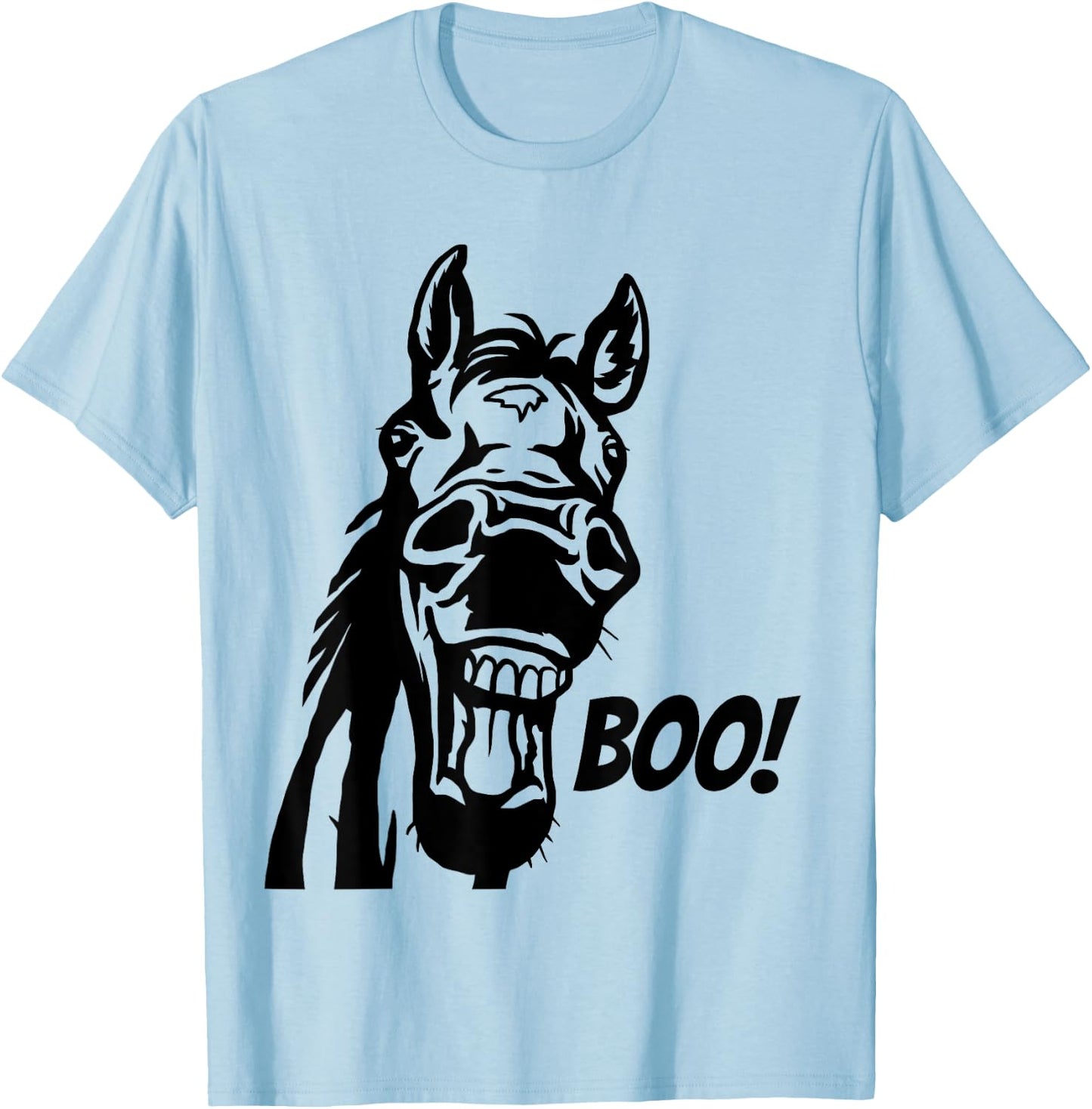 Boo! | Funny Hiding Horse Lover Peekaboo Halloween Horse T-Shirt - T-Shirt | Light Blue