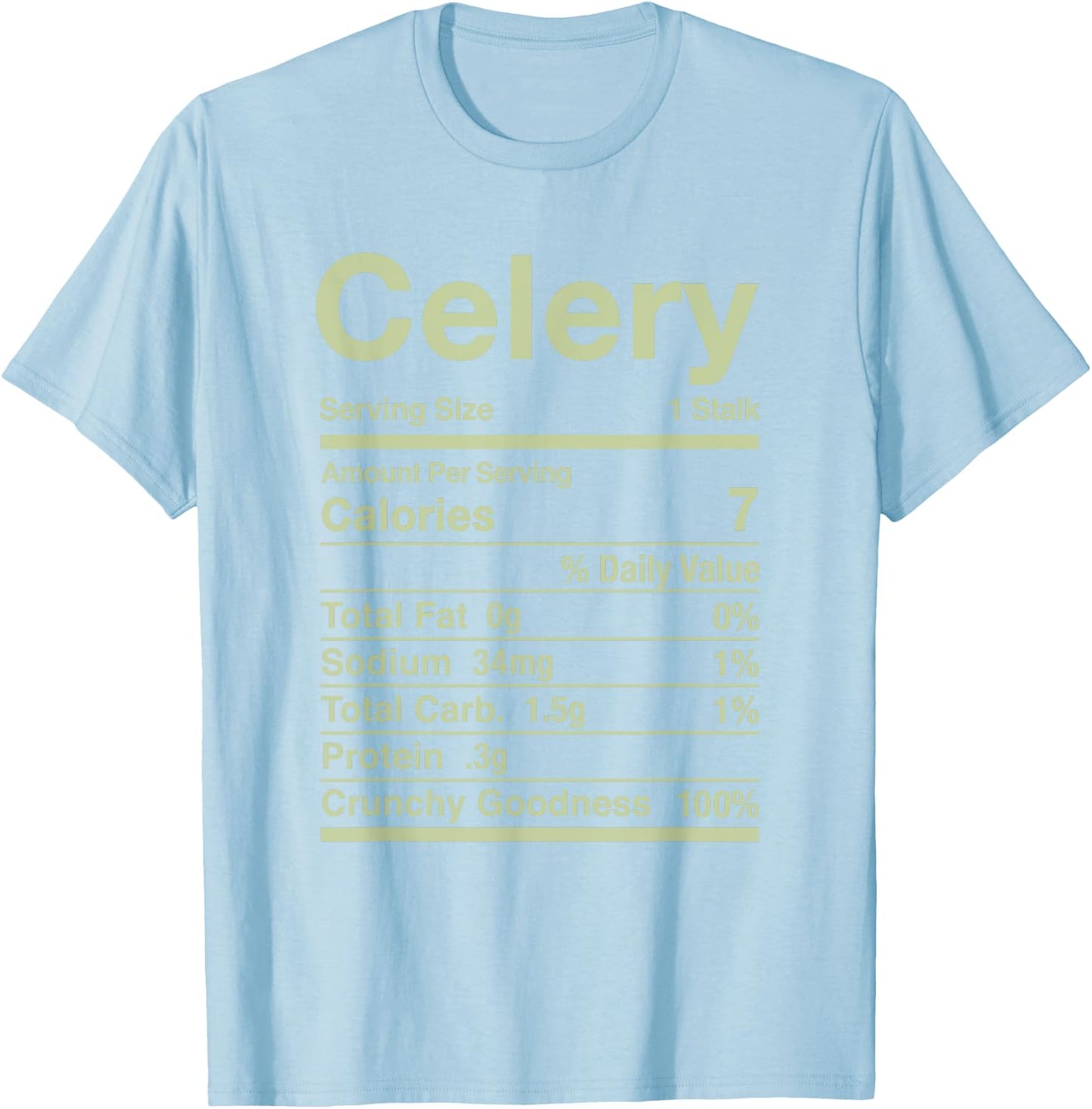 Celery Nutrition Facts Juice Vegetable Thanksgiving Matching T-Shirt - T-Shirt | Light Blue