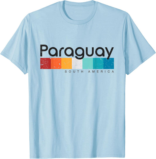 Vintage Paraguay South America 1980s Retro Design T-Shirt - T-Shirt | Light Blue